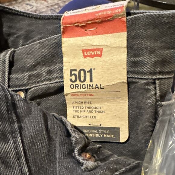 Levi's Black Straight Leg Jeans - Picture 5 of 8
